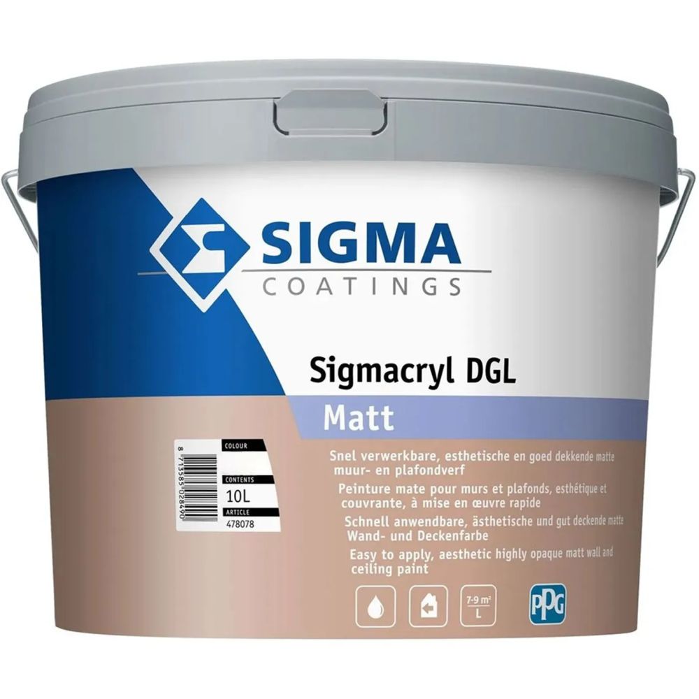 Aanbieding: Sigma Sigmacryl DGL Matt 10 liter wit / lichte kleuren