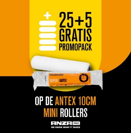 XXL voordeel op Anza Pro verfrollers en kwasten